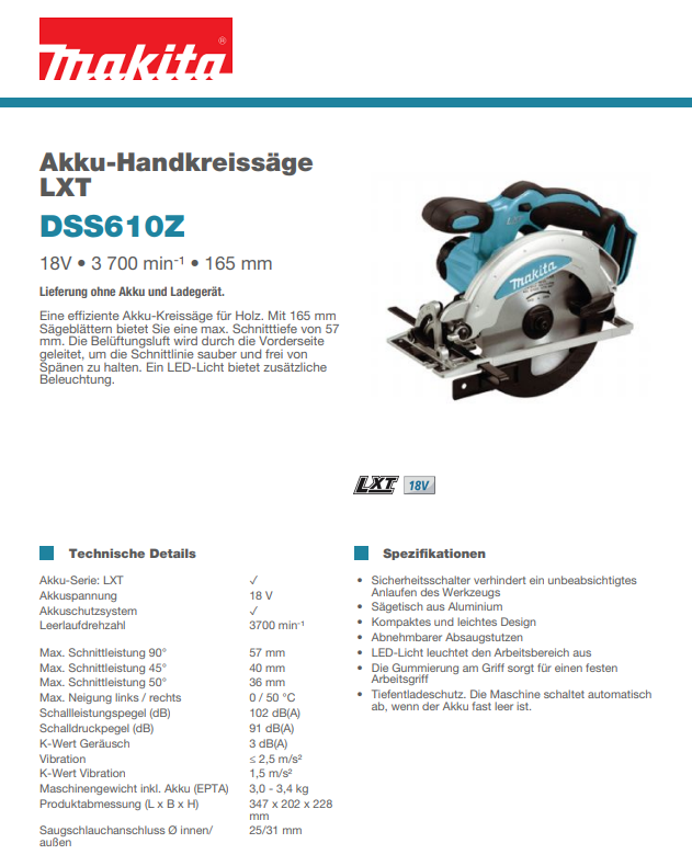 Makita 18V Akku-Maschinen-Set 'DLX6046 ' 6-teilig inklusive 3 Akkus 3,0AH und Ladegerät