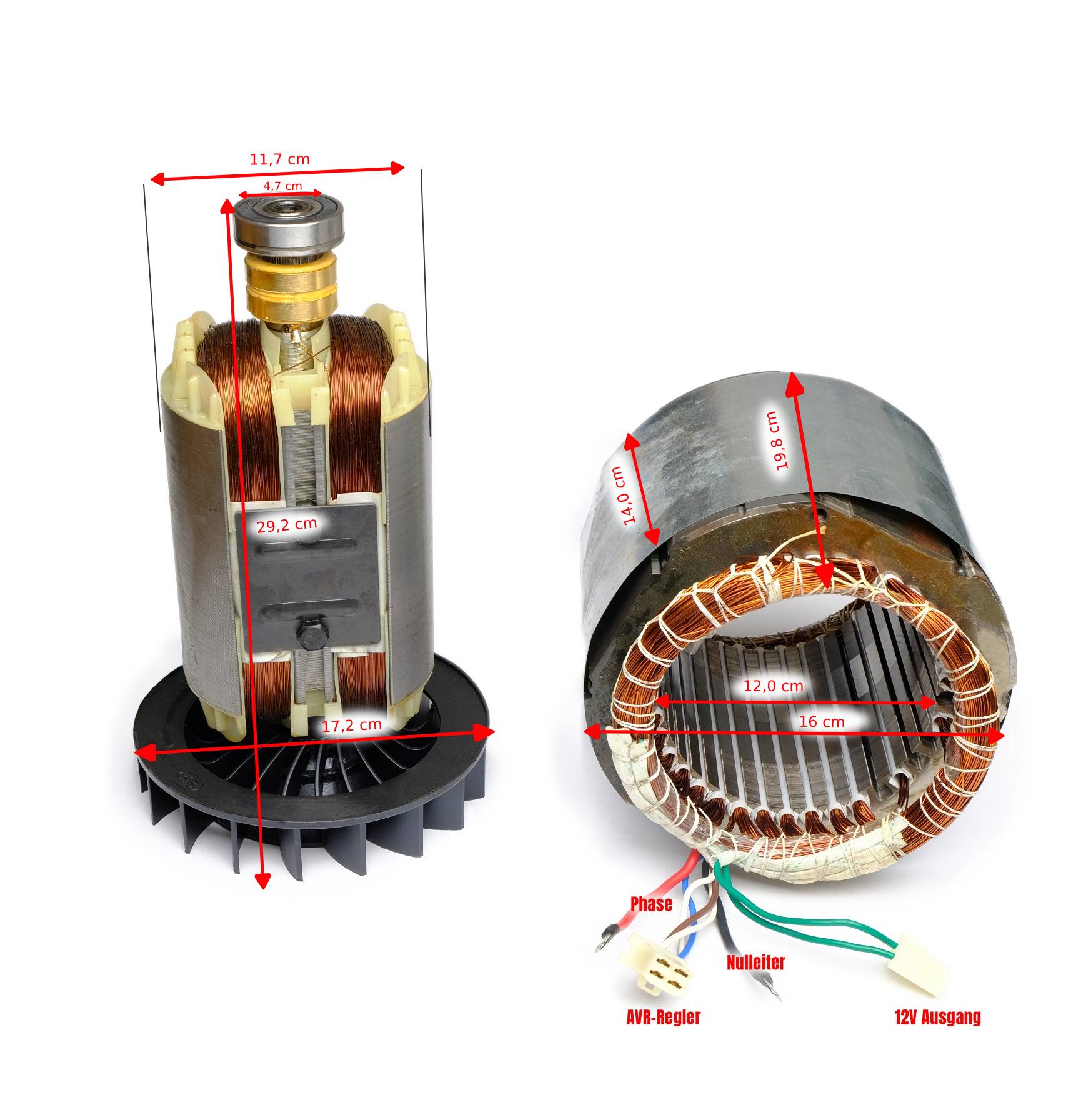 5 kW Spule 1-Phase Stromgenerator 230V Stator Rotor für Stromerzeuger